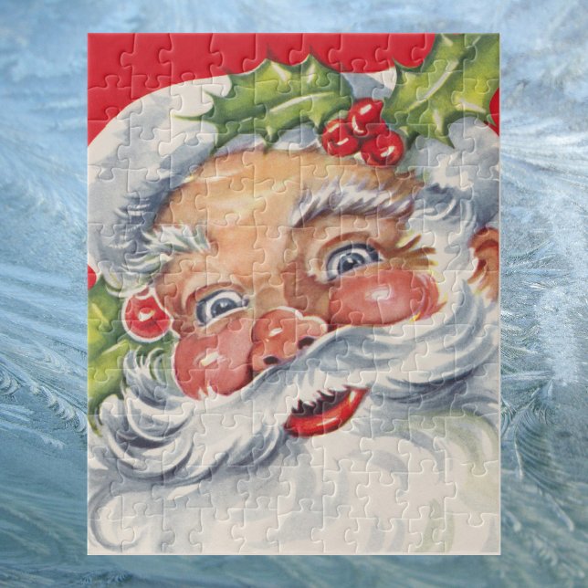 Quebra-cabeça Natal Antigo, Papai Noel Alegre com seu Chapéu (Criador carregado)
