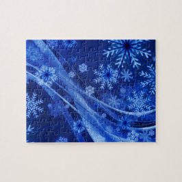 Quebra-cabeça Natal Azul Flocos de Neve de inverno