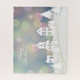 Quebra-cabeça Natal Branco com Luzes de Bokeh