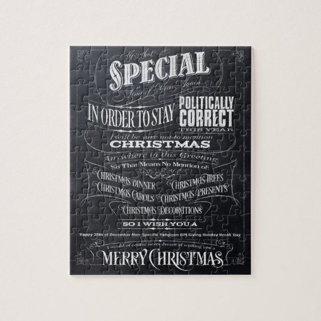 Quebra-cabeça Natal correto politicamente incorreto do giz - I (Vertical)
