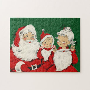 Quebra-cabeça Natal da família do papai noel do vintage