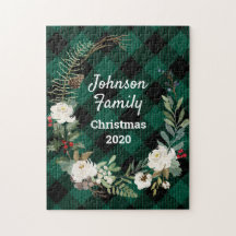 Natal da Família Floral da Rosa de Xadrez de Buffa