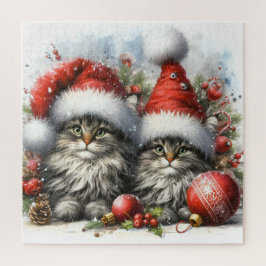 Quebra-cabeça Natal de Kittens Santa Hat