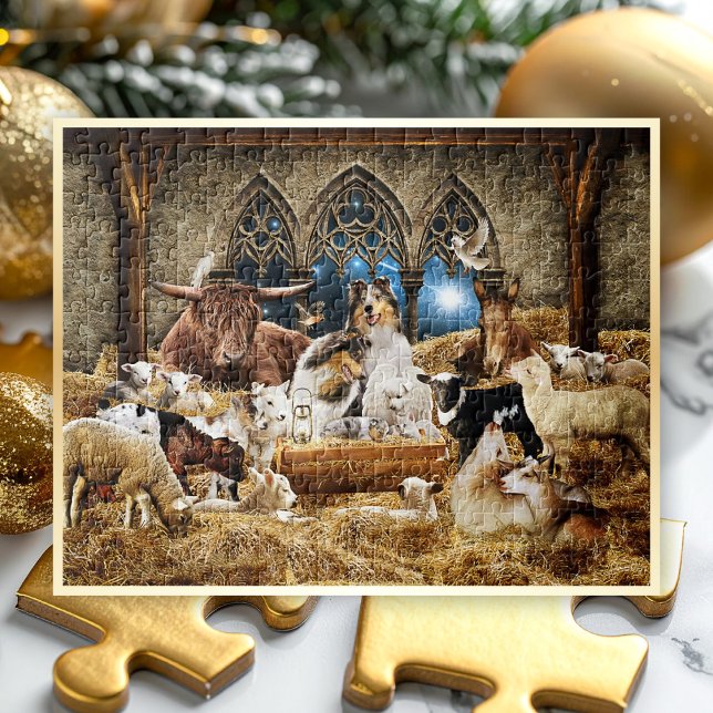 Quebra-cabeça Natal De Todos Os Animais, Collies Duros - (Criador carregado)