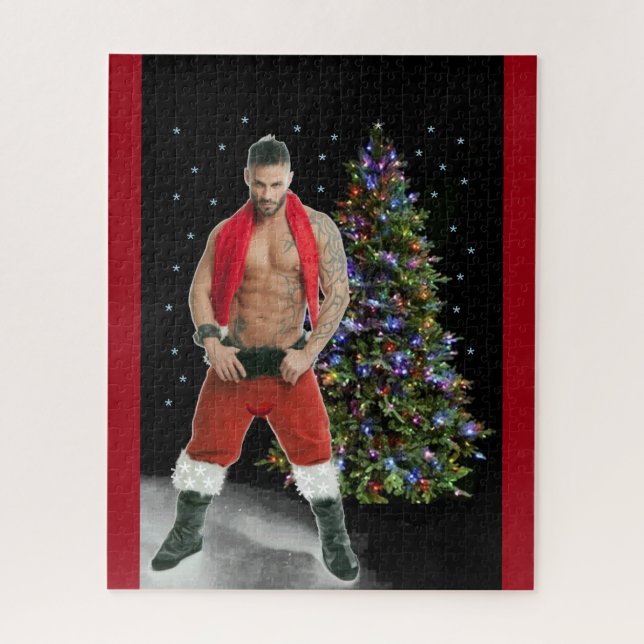 Quebra-cabeça Natal dos Papais noeis Hunk Buff mais quentes (Vertical)