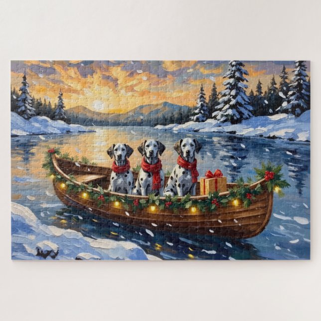 Quebra-cabeça Natal em Barco Dalmata (Horizontal)