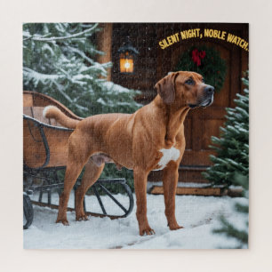 Quebra-cabeça Natal Festivo do Ridgeback da Rodésia
