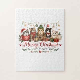Quebra-cabeça Natal Meowy e Ano Novo Purr