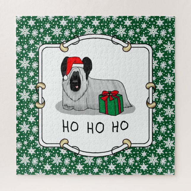 Quebra-cabeça Natal Santa Claus Hat Skye Terrier (prata) (Vertical)