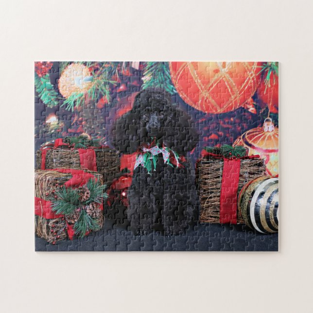 Quebra-cabeça Natal - Toby - caniche (Horizontal)