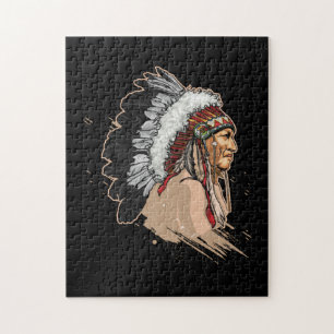 Quebra-cabeça Native American Indian Headdress
