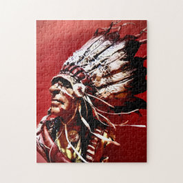 Quebra-cabeça Native "Nez Perce Chief" original art Puzzle