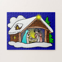 Quebra-cabeça Natividade bonito dos desenhos animados do Natal