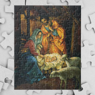 Quebra-cabeça Natividade dos natais vintages, Jesus dos Bebês em
