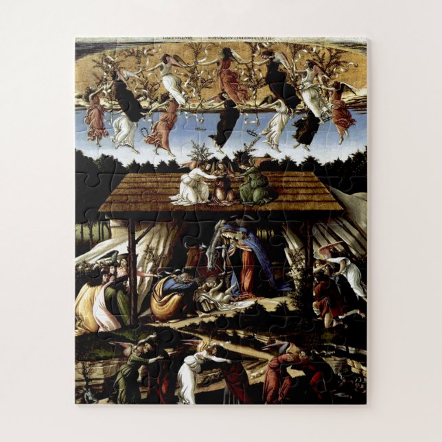 Quebra-cabeça Natividade Mística: Pintura a óleo de Botticelli (Vertical)