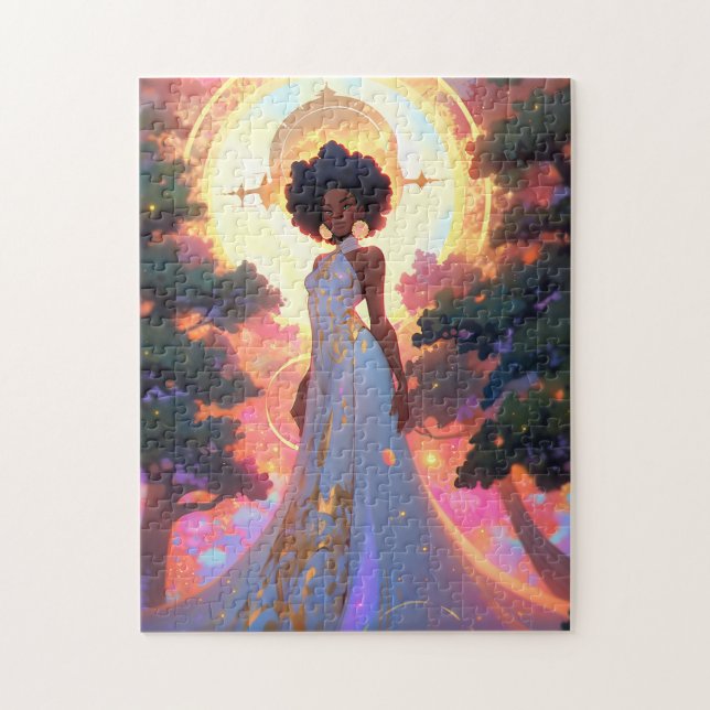 Quebra-cabeça Nature Goddese African American Fantasy Art (Vertical)