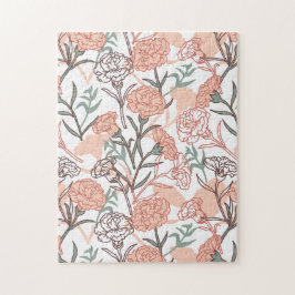Quebra-cabeça Nature Inspirou Floral: Padrão De Flor De Cravos