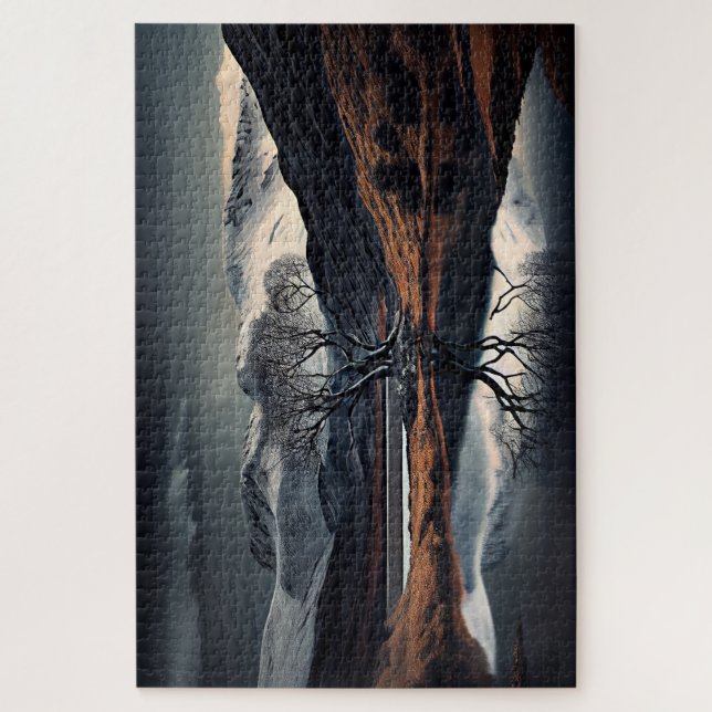 Quebra-cabeça Natureza Beleza Tranquila Refletida Em Água Calma (Vertical)