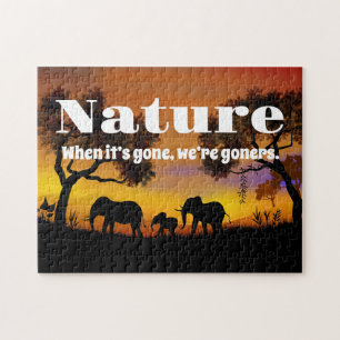 Quebra-cabeça Natureza e elefantes preciosos