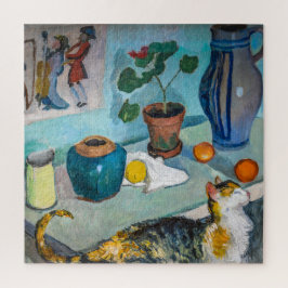 Quebra-cabeça Natureza-morta com Gato | Auguste Macke |