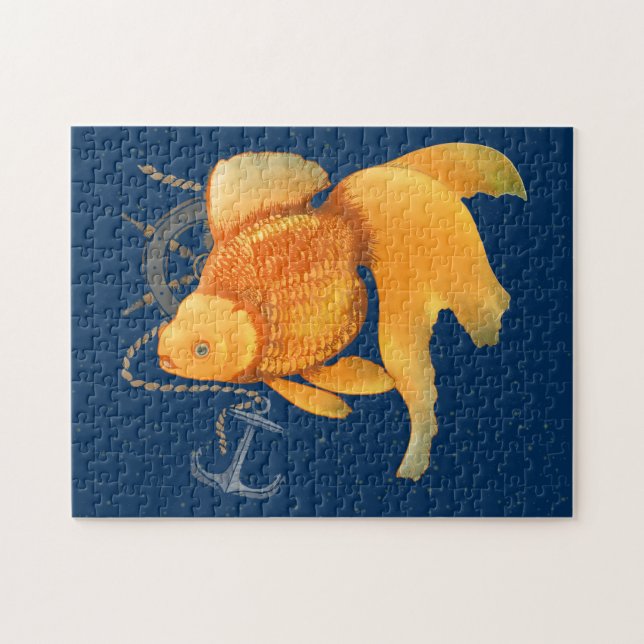 Quebra-cabeça Náutico Roda do Navio Âncora Peixe D (Horizontal)