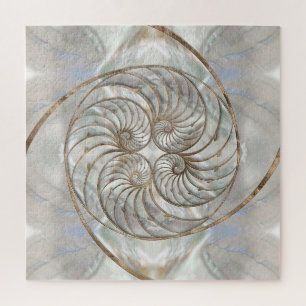 Quebra-cabeça Nautilus Shell - Mother of Pearl and gold