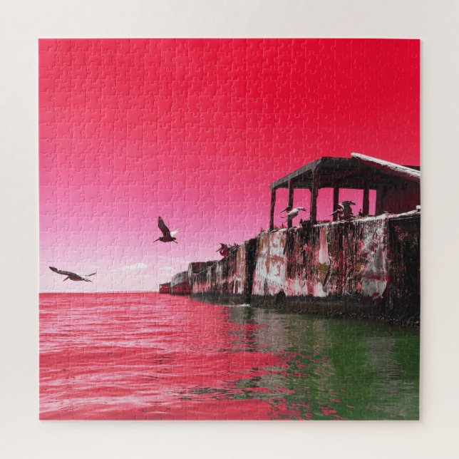 Quebra-cabeça naves de betão kiptopeke e aves sonhadoras (Vertical)