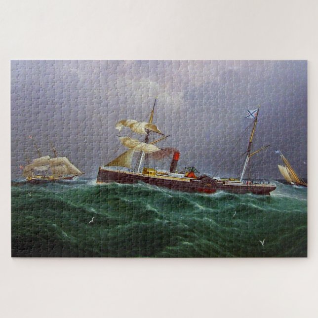 Quebra-cabeça Navio a Remo e Vela San Salvadore 1886 (Horizontal)