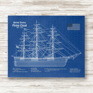 Quebra-cabeça Navio Clipper Flying Cloud - Planta ABD