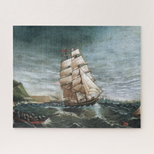 Quebra-cabeça Navio Clipper no Porto de Nova Iorque, 1890