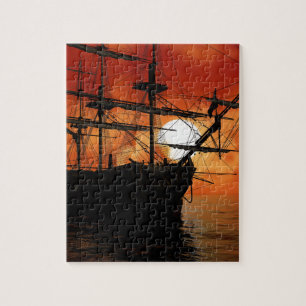 Quebra-cabeça Navio de pirata do vintage