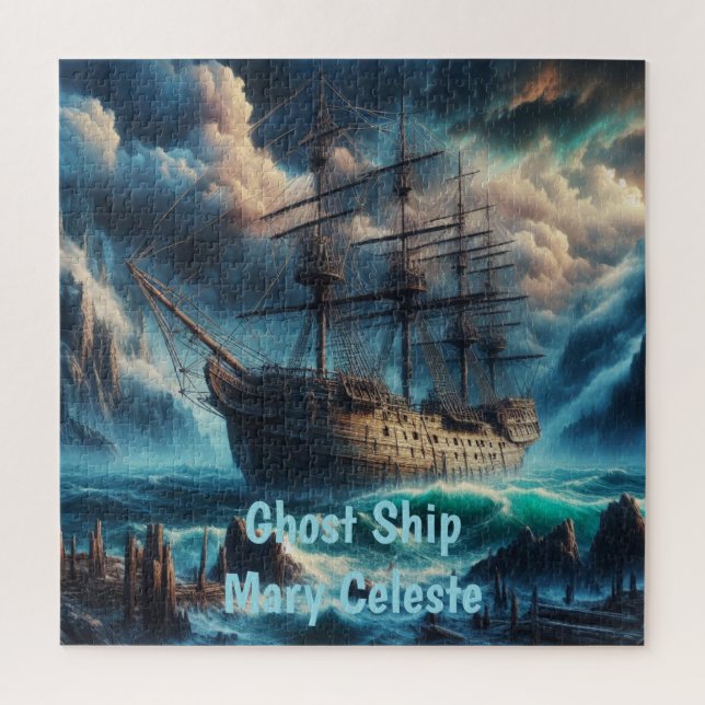 Quebra-cabeça Navio Fantasma Mary Celeste Assombrando Mistério M (Vertical)