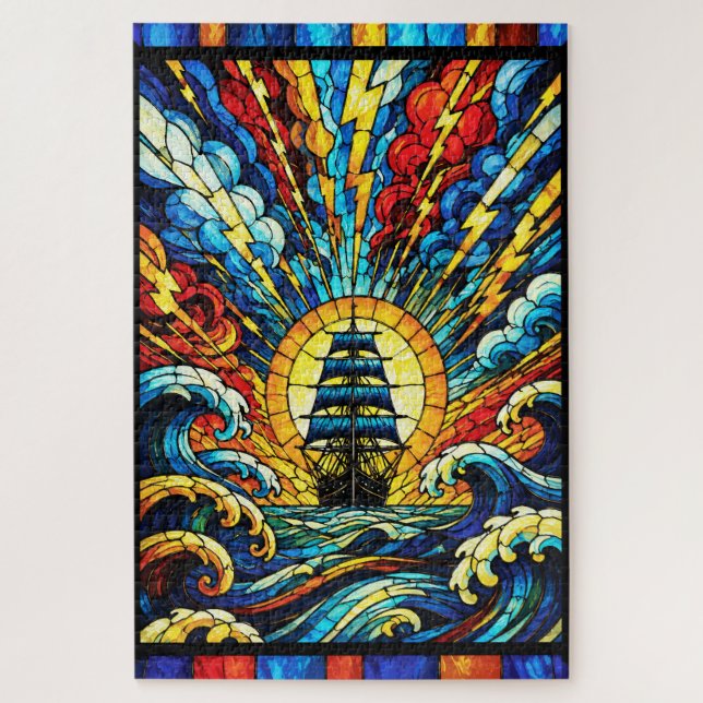 Quebra-cabeça Navio Navegando pela Tempestade (Vertical)