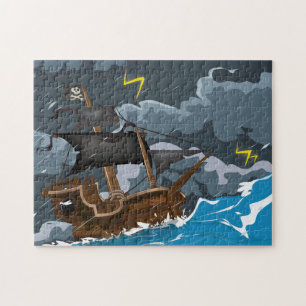 Quebra-cabeça Navio Pirata na Tempestade