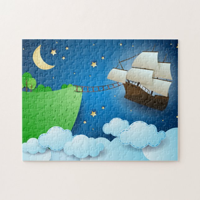 Quebra-cabeça Navio voador no desembarque (Horizontal)