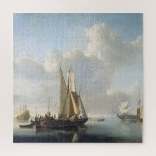 Quebra-cabeça Navios na costa, Willem van de Velde (II),