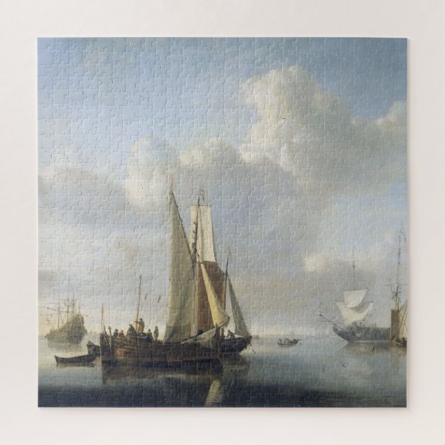 Quebra-cabeça Navios na costa, Willem van de Velde (II), (Vertical)