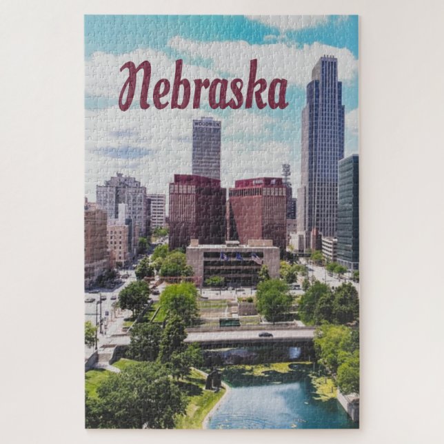Quebra-cabeça Nebraska City Skyline Omaha (Vertical)