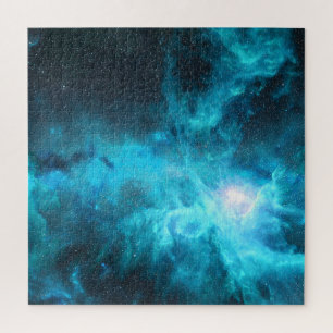 Quebra-cabeça Nébula de Órion, luz azul, astronomia.