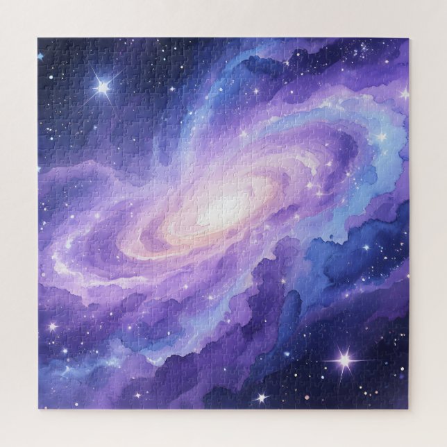 Quebra-cabeça Nebulosa de Galáxia Espiral Roxa Redemoinho Cósmic (Vertical)