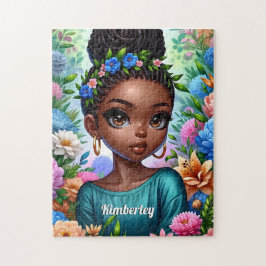 Quebra-cabeça Negra africana americana com Braids