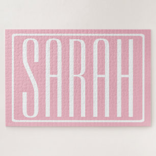 Quebra-cabeça Negrito e Moderno Seu Nome ou Palavra Branco A R