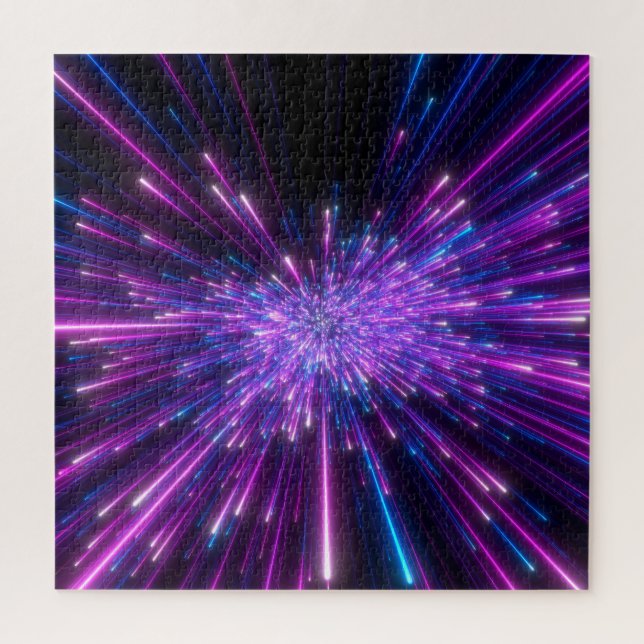 Quebra-cabeça Neon Galaxy - Fundo do Abstrato Cósmico (Vertical)