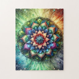 Quebra-cabeça Neon Mandala