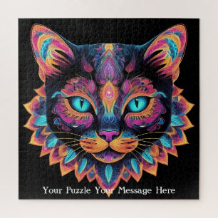 Quebra-cabeça Neon Mandala Cat