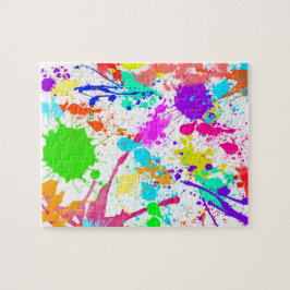 Quebra-cabeça Neon Paint Splatter Colorida