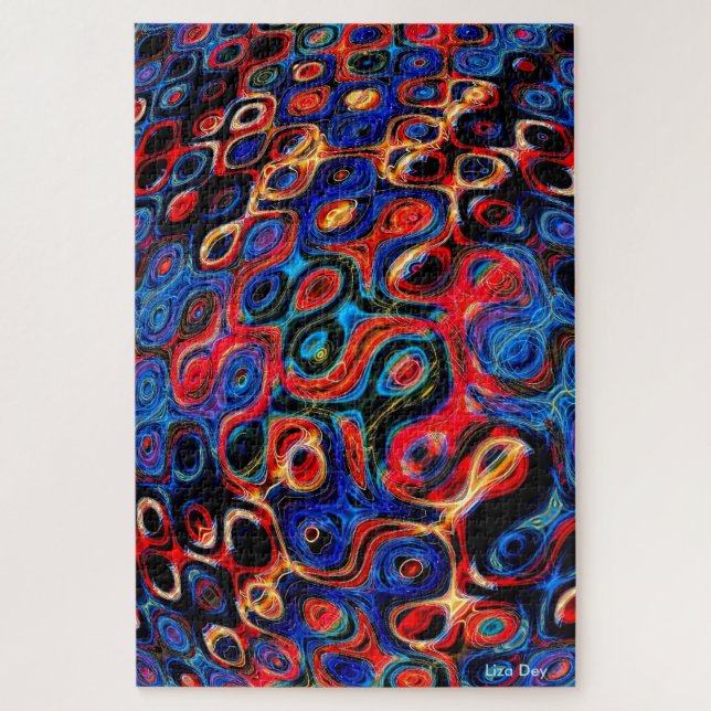 Quebra-cabeça Neon Psychedelic Ripples JigserQuebra-cabeça (Vertical)