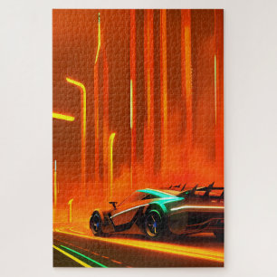 Quebra-cabeça Neon Race Night 3000 - Ken Gage Art
