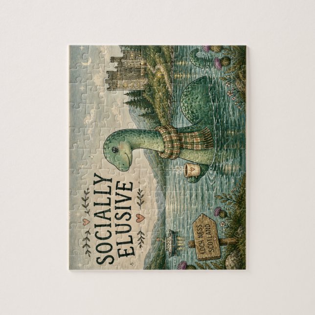 Quebra-cabeça Nessie Esquiva Socialmente Críptido Aconchegante L (Vertical)