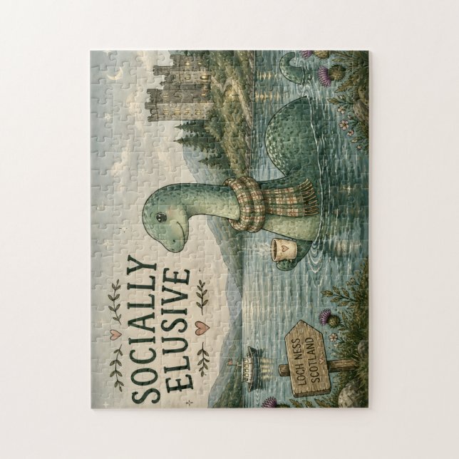 Quebra-cabeça Nessie Esquiva Socialmente Críptido Aconchegante L (Vertical)